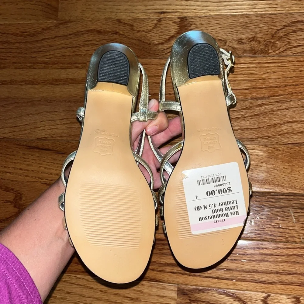 ROS HOMMERSON LAYLA GOLD LEATHER 4.5 M BRAND NEW!